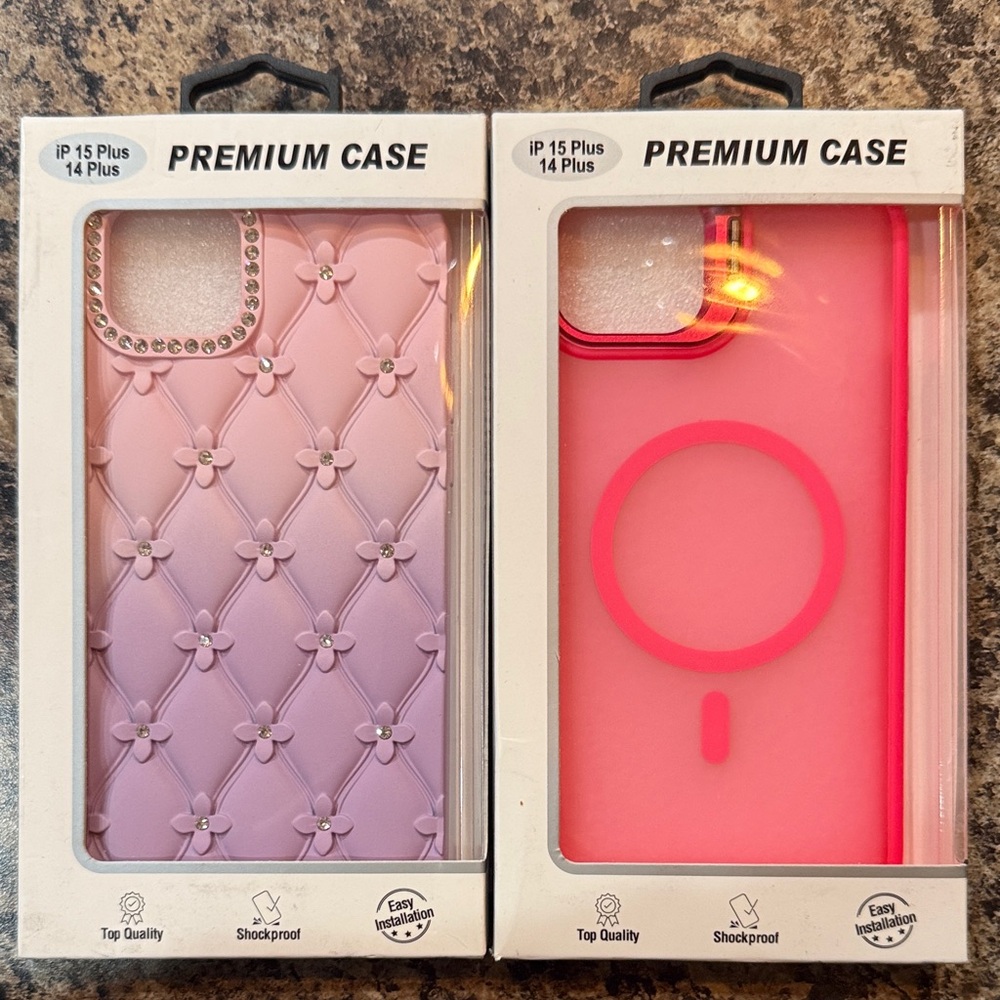 #93 Premium Pink and Purple Phone Case for iPhone 15 Plus/14 Plus